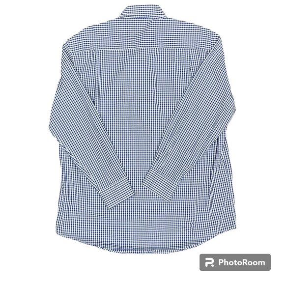 Men's NAUTICA Blue/White Gingham Button Down Long Sleeve Shirt- Size Large - Picture 3 of 10